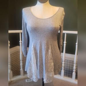 Maurices Gray Lace Top ~ Size Women's Medium